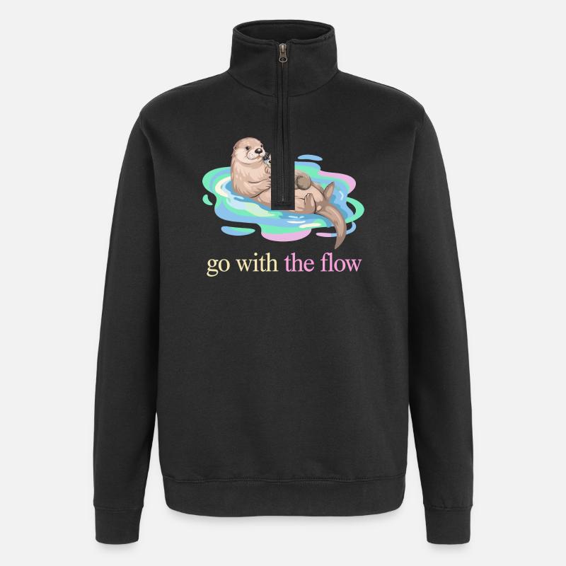 Go With the Flow Otter Duo - Quarter-Zip Sweatshirt - black