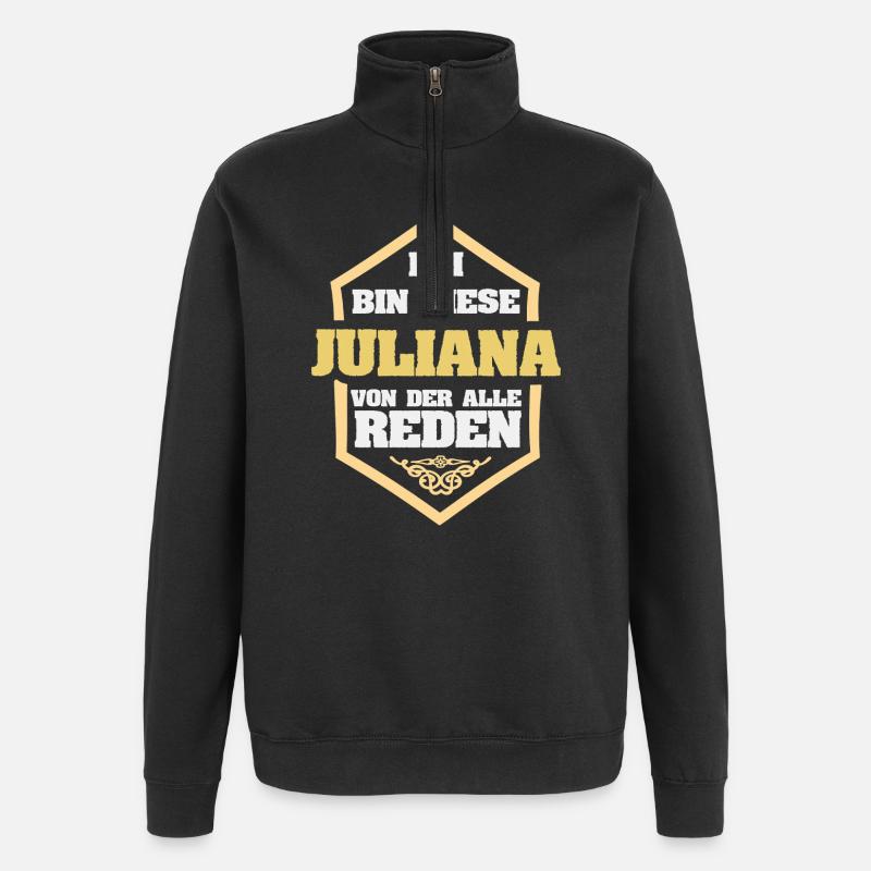 Juliana als Spruch - Quarter-Zip-Sweatshirt - Schwarz