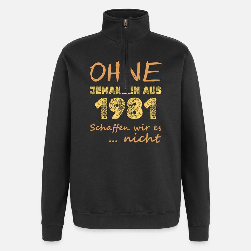 es 1981 - Quarter-Zip-Sweatshirt - Schwarz
