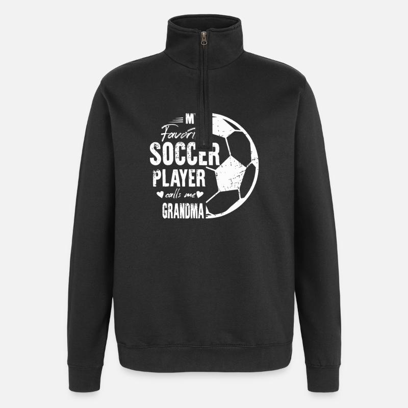 Ma grand-mère préférée du foot - Sweat à zip 1/4 - noir