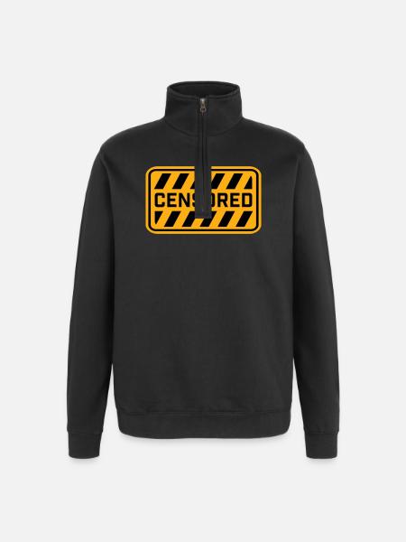 Censored Funny Statement Freedom Logo - Quarter-Zip Sweatshirt - black