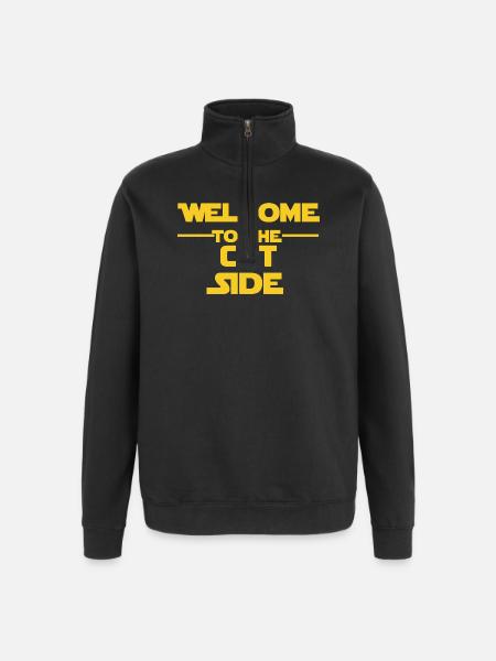 Welcome to the cat site - Quarter-Zip Sweatshirt - black