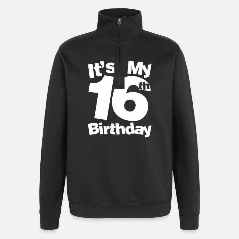 C’est mon 16e anniversaire - Sweat à zip 1/4 - noir