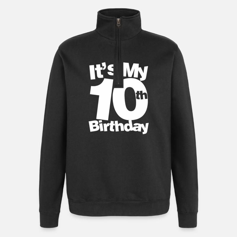 It's My 10th Birthday - Quarter-Zip Sweatshirt - black
