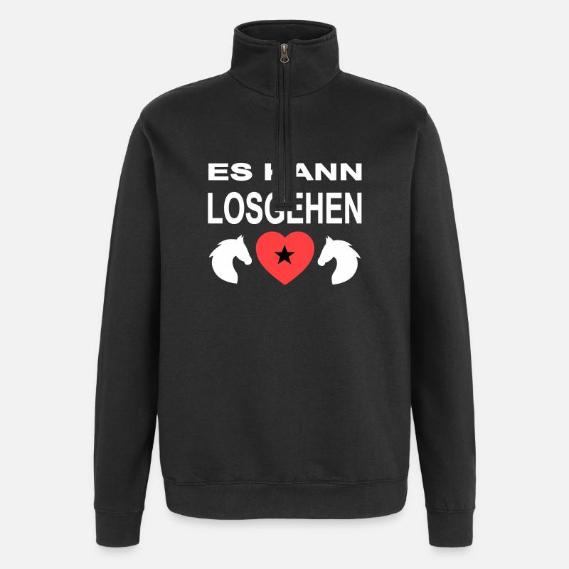 Pferde - Quarter-Zip-Sweatshirt - Schwarz