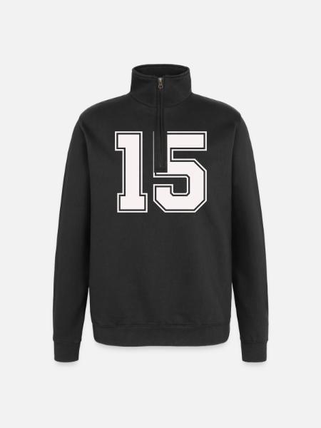 Fifteen Outline Style - Quarter-Zip Sweatshirt - black