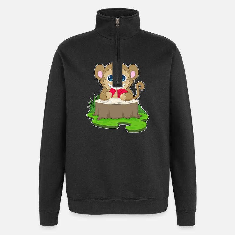 Monkey Poker Poker Card Game - Quarter-Zip Sweatshirt - black
