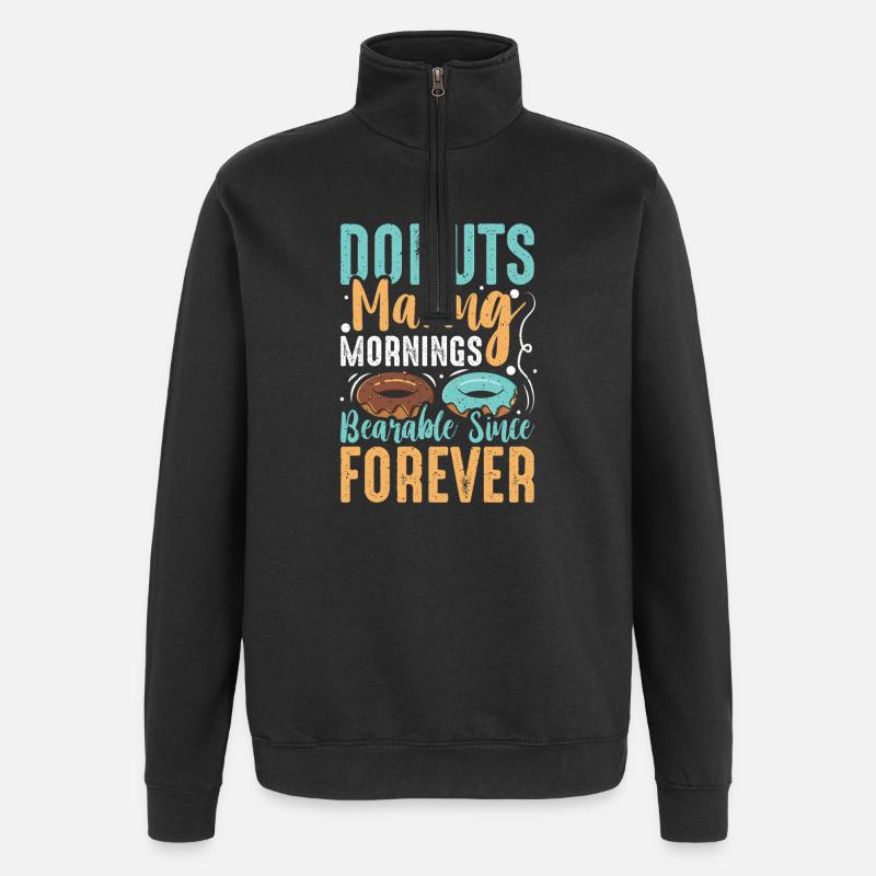 Restauration rapide en donuts - Sweat à zip 1/4 - noir