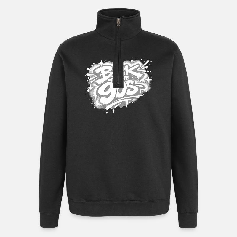 Back to the 90s Graffiti - Quarter-Zip-Sweatshirt - Schwarz
