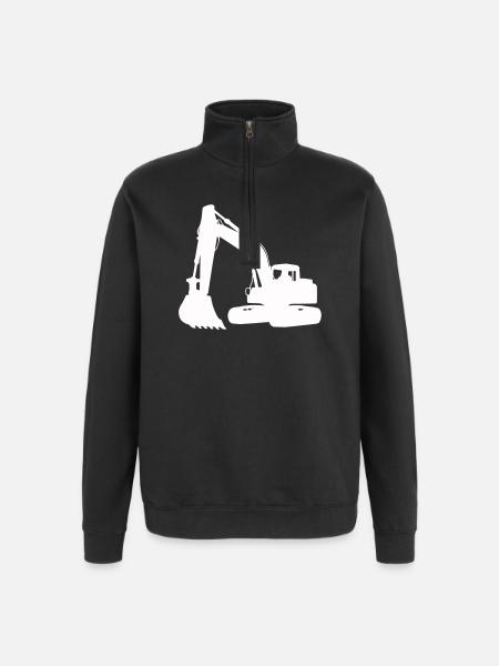 Bagger Silhouette für Baudesign - Quarter-Zip-Sweatshirt - Schwarz