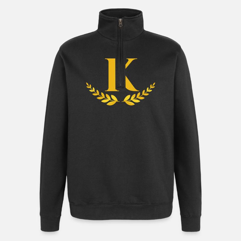 K - Sweat à zip 1/4 - noir