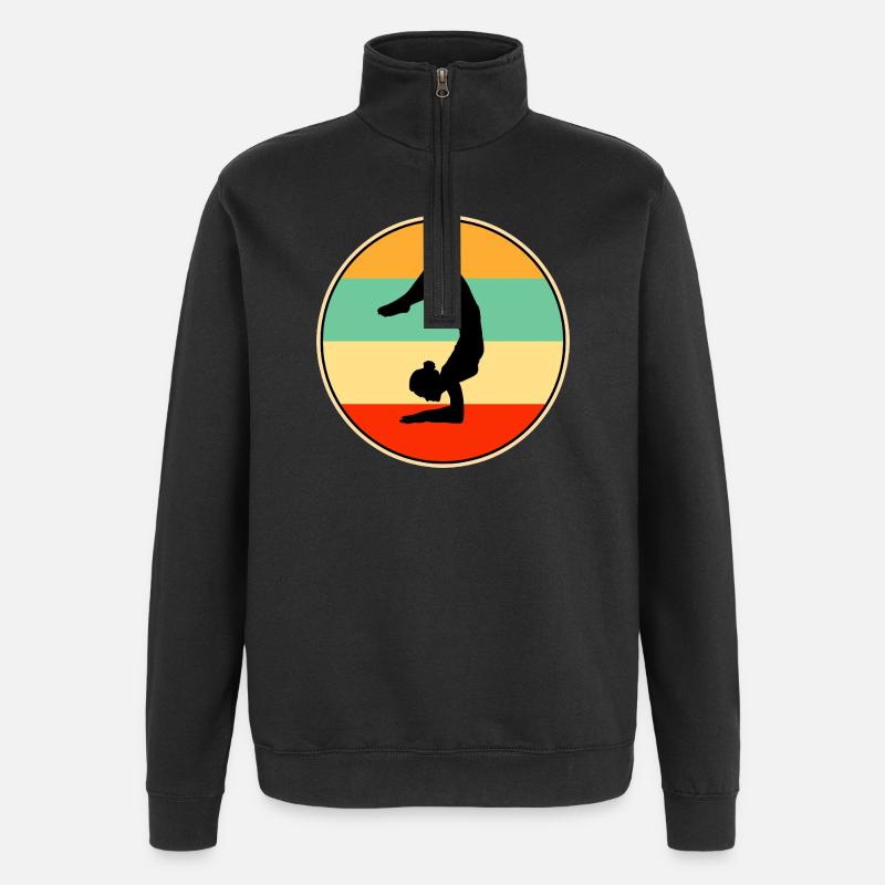 Retro-Turner-Silhouette Sunset-Grafik - Quarter-Zip-Sweatshirt - Schwarz