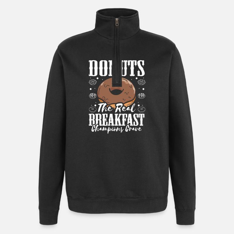 Restauration rapide en donuts - Sweat à zip 1/4 - noir