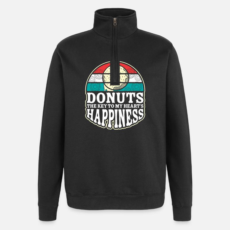 Donut fast food - Quarter-Zip Sweatshirt - black