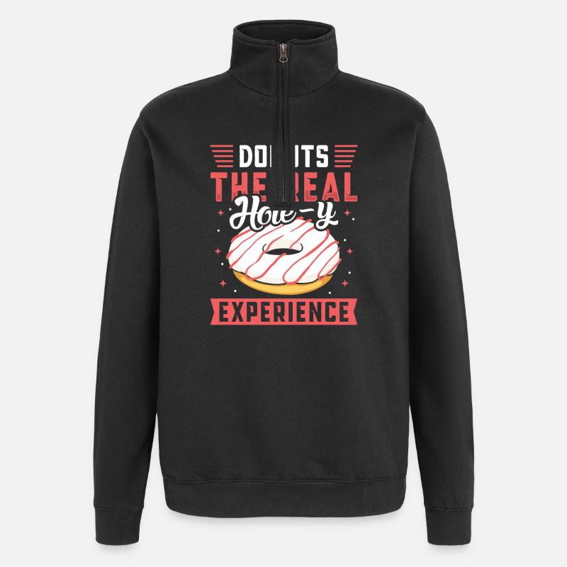Donut Fastfood - Quarter-Zip-Sweatshirt - Schwarz