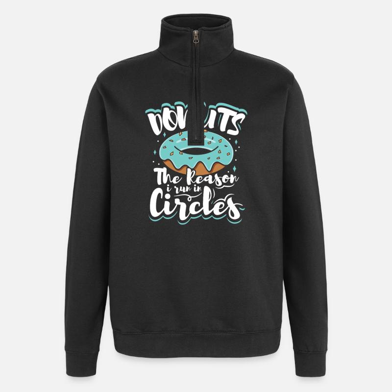 Donut fast food - Quarter-Zip Sweatshirt - black