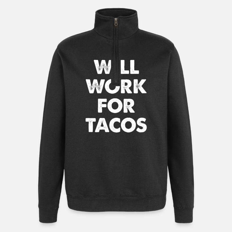Ça marchera pour les tacos - Sweat à zip 1/4 - noir