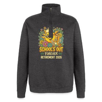Sonnenjubel Schulschluss 2026 Ruhestand - Quarter-Zip-Sweatshirt - Anthrazit - Vorne - AI Model Female 172 light (172cm) & AI Model Male 178 dark (178cm)