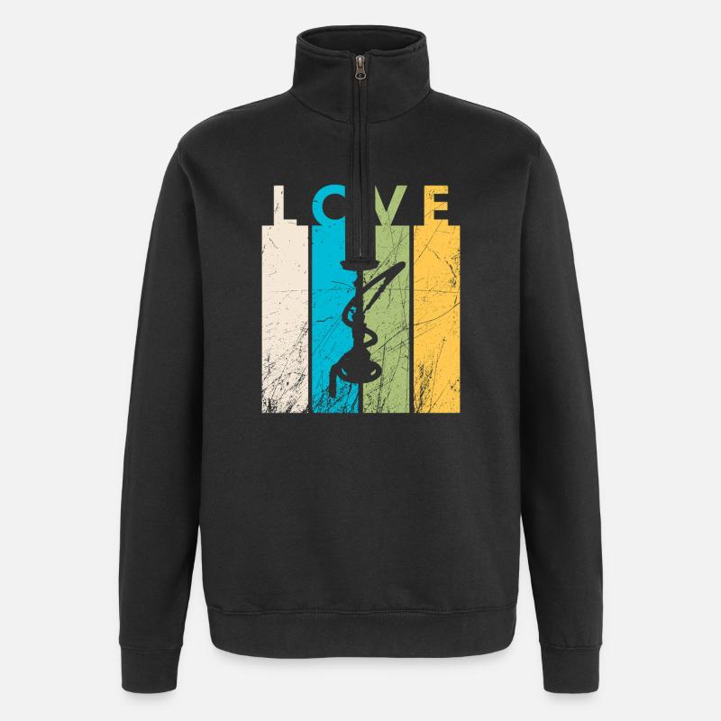 Love Hookah / Hookah - Quarter-Zip Sweatshirt - black