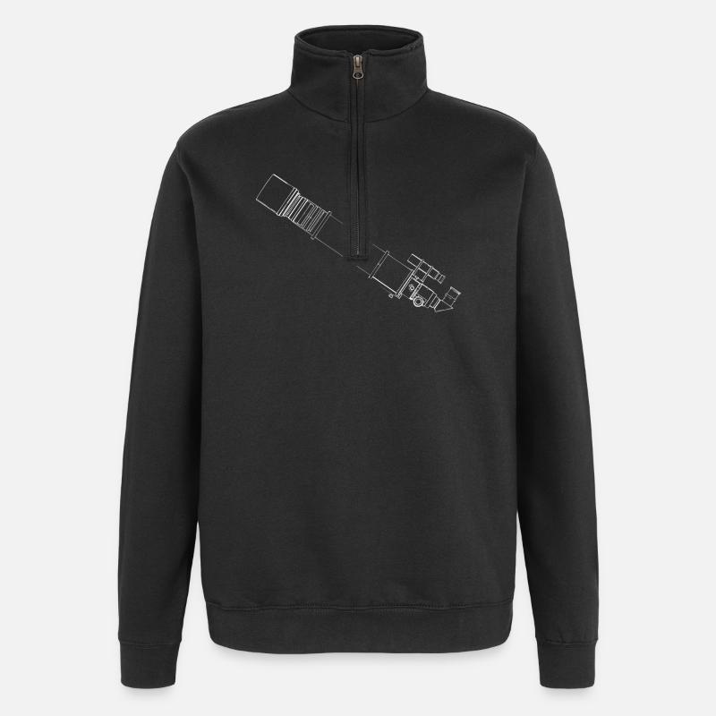 Plan du télescope - Sweat à zip 1/4 - noir