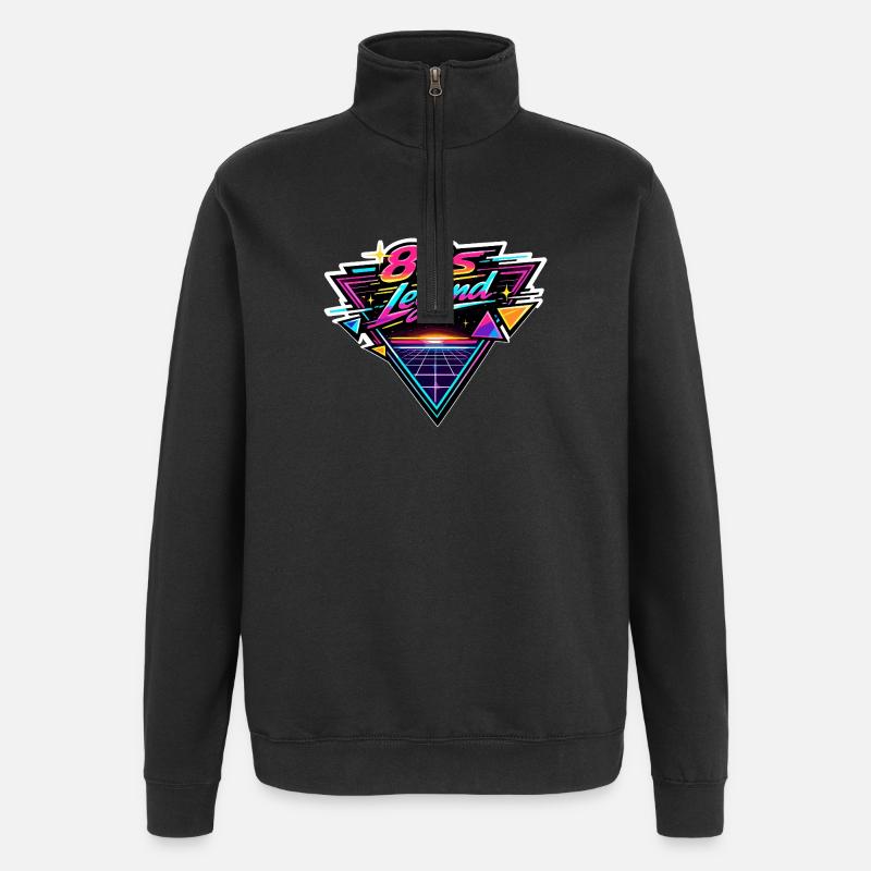 80s Legend Neon Retro - Quarter-Zip Sweatshirt - black