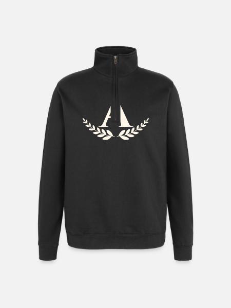 A - Sweat à zip 1/4 - noir