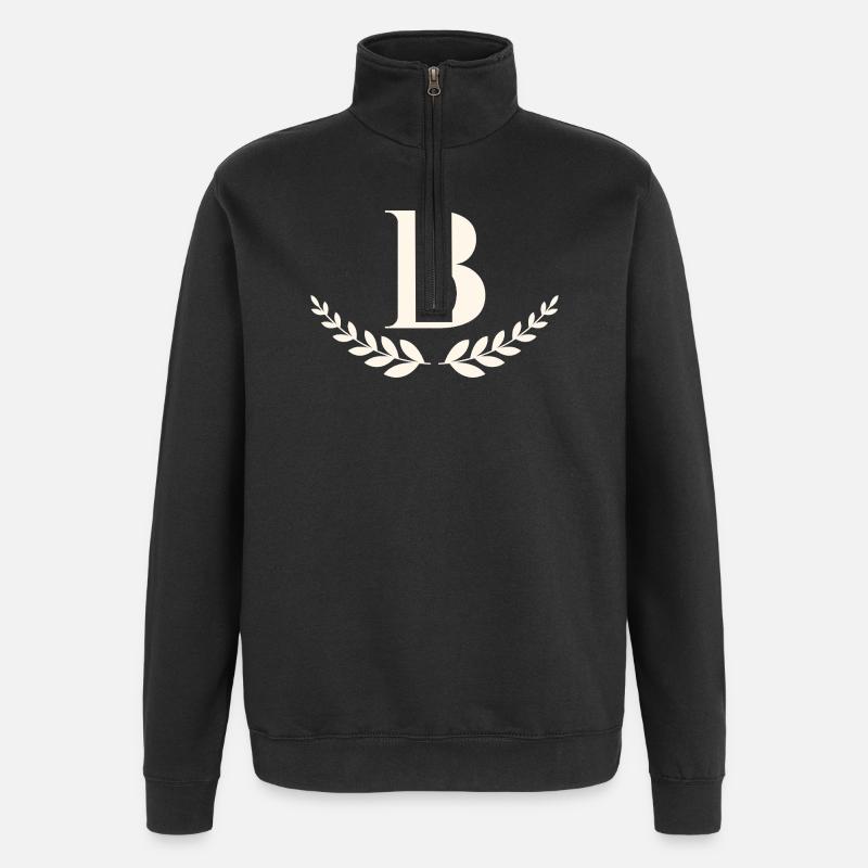 b - Sweat à zip 1/4 - noir