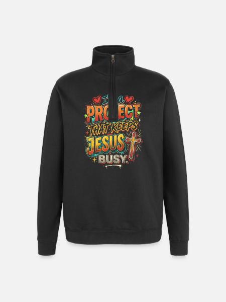 Projet qui occupe Jésus - Sweat à zip 1/4 - noir