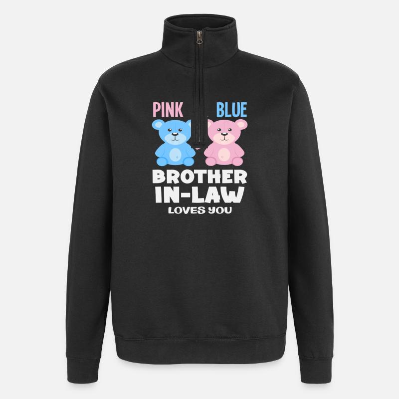 Le demi-frère rose ou bleu t’aime - Sweat à zip 1/4 - noir