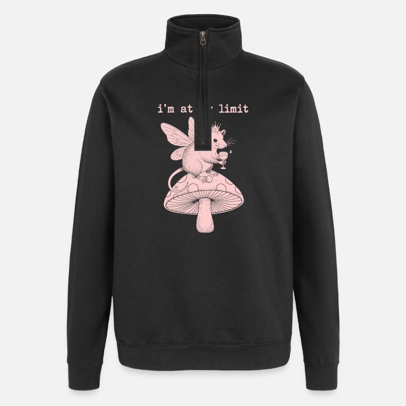 Limit-Fee auf Pilz - Quarter-Zip-Sweatshirt - Schwarz