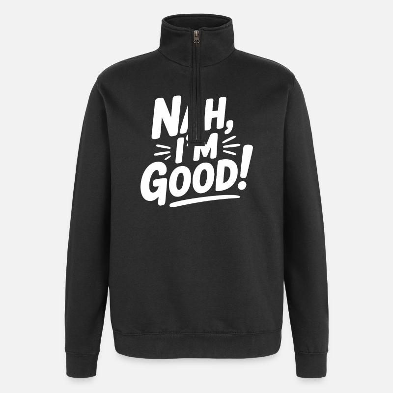 Non, ça va ! - Sweat à zip 1/4 - noir