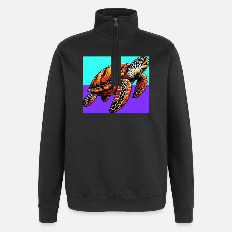 turtle - Quarter-Zip Sweatshirt - black