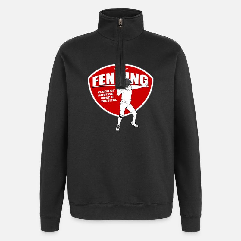 Escrime - Fechten - Fechter - Fechtkampf - Sweat à zip 1/4 - noir