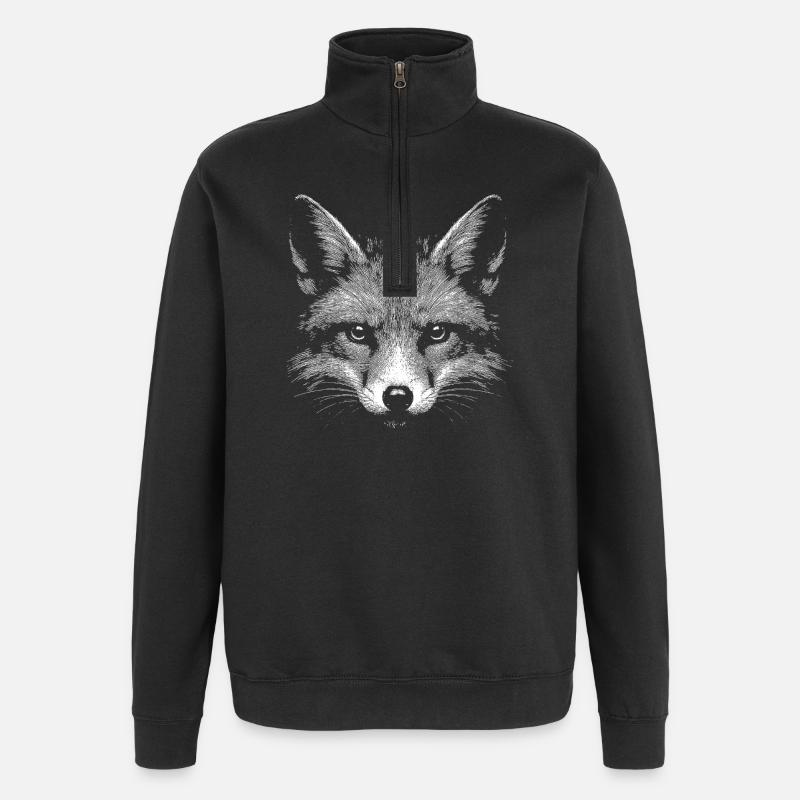 Red fox - Quarter-Zip Sweatshirt - black