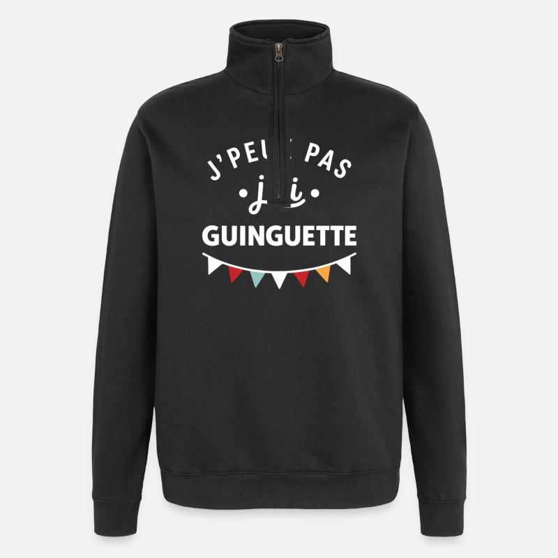 J'peux pas j'ai Guinguette - Sweat à zip 1/4 - noir