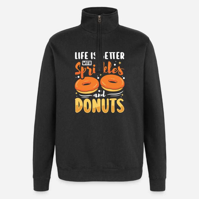 Restauration rapide en donuts - Sweat à zip 1/4 - noir