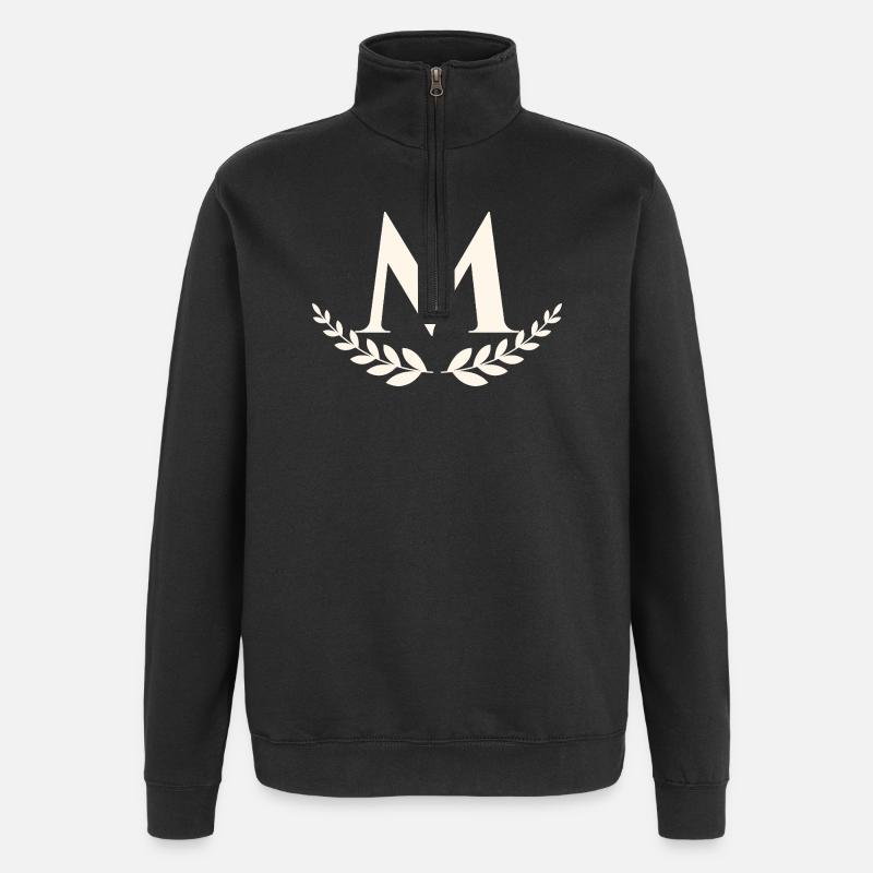 m - Sweat à zip 1/4 - noir