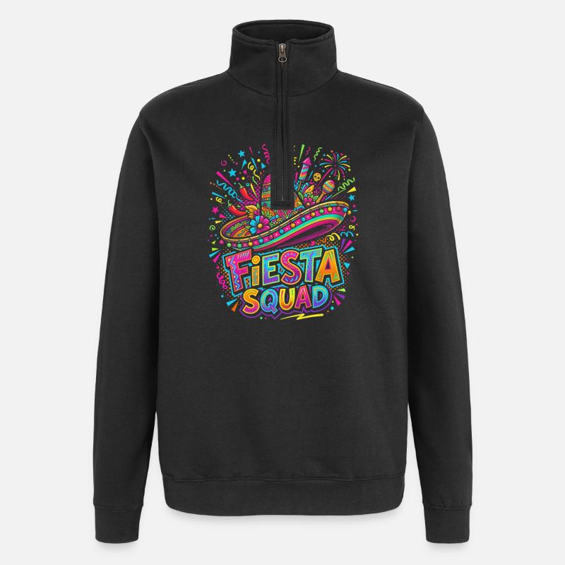 Fiesta Squad Sombrero Burst - Quarter-Zip Sweatshirt - black