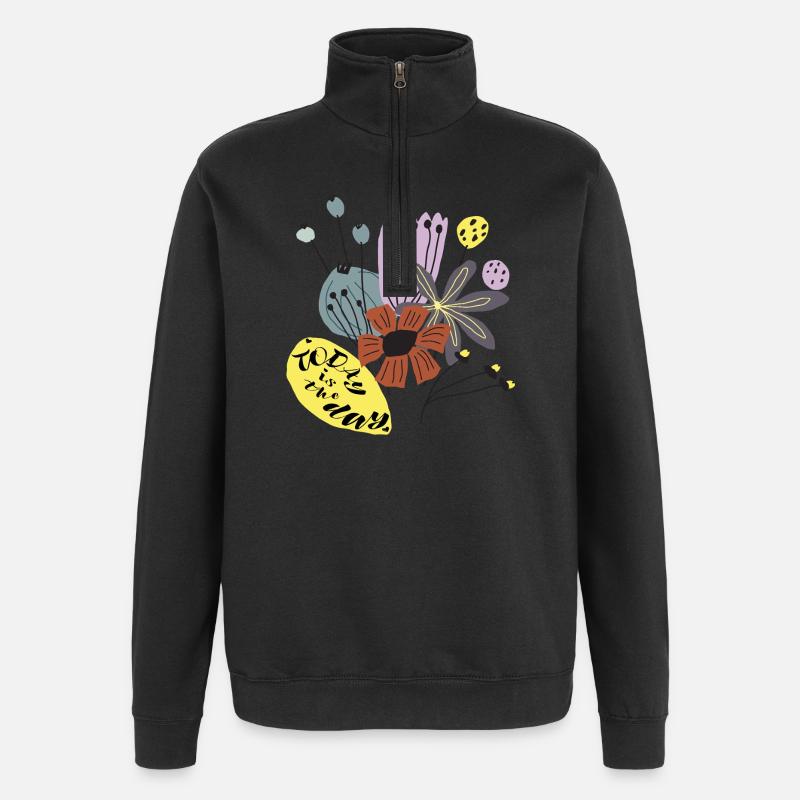 Today is the day - Quarter-Zip Sweatshirt - black