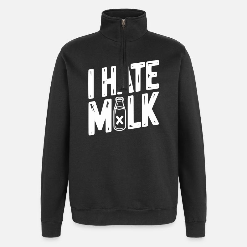Ich hasse Milch - Quarter-Zip-Sweatshirt - Schwarz
