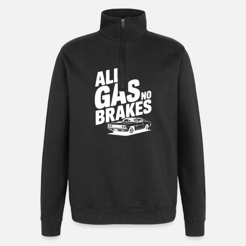 Benzin ohne Bremsen - Quarter-Zip-Sweatshirt - Schwarz