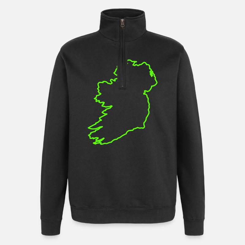 Umriss Irland - Quarter-Zip-Sweatshirt - Schwarz