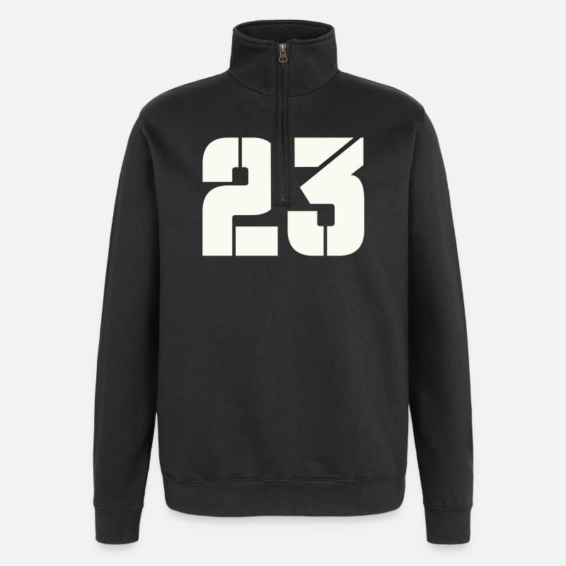 23 - Sweat à zip 1/4 - noir