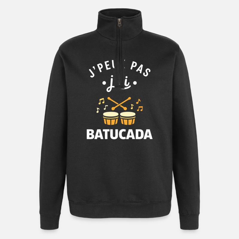 J'peux pas j'ai Batucada - Sweat à zip 1/4 - noir