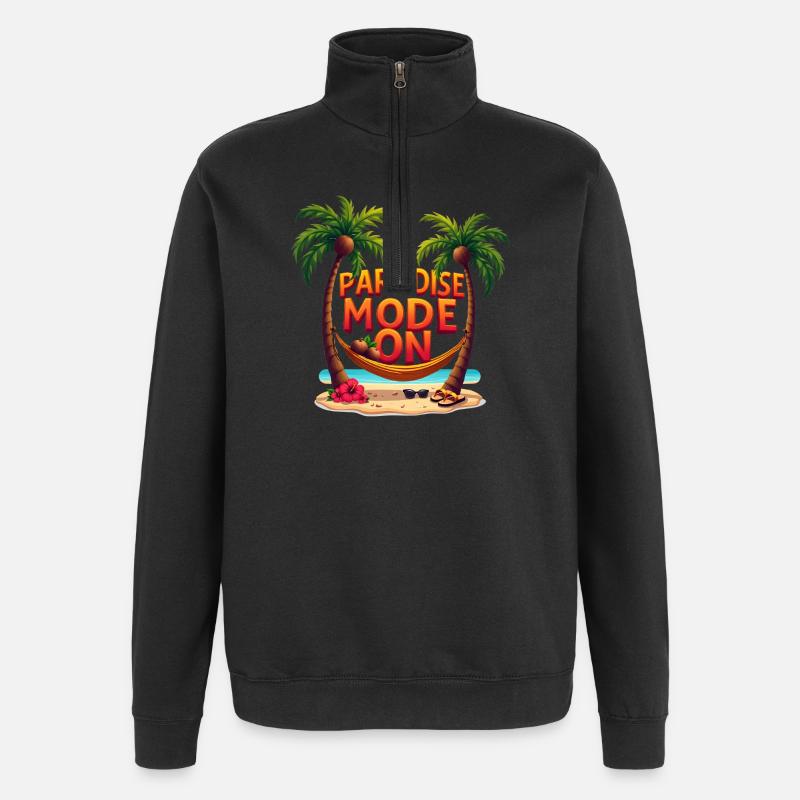 Mode Paradis activé - Sweat à zip 1/4 - noir