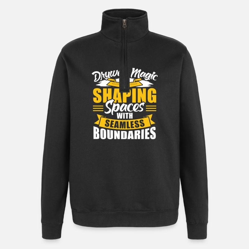 Drywall Drywall Builder Drywall Fitter - Quarter-Zip Sweatshirt - black