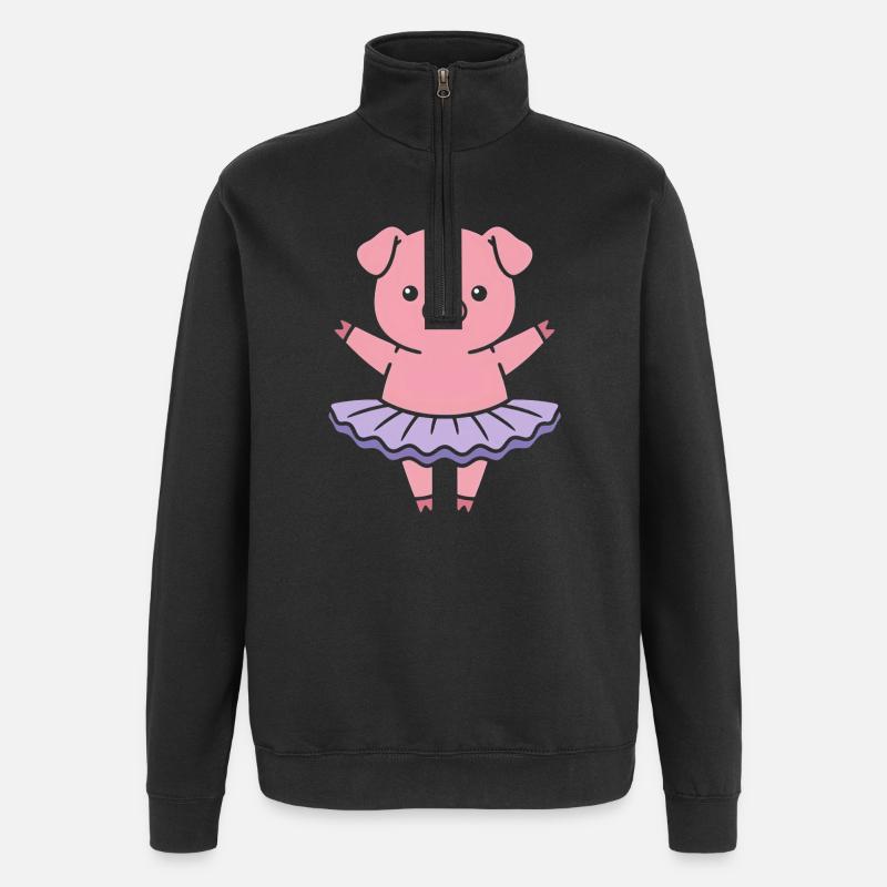 Danse de la ballerine piggyne - Sweat à zip 1/4 - noir