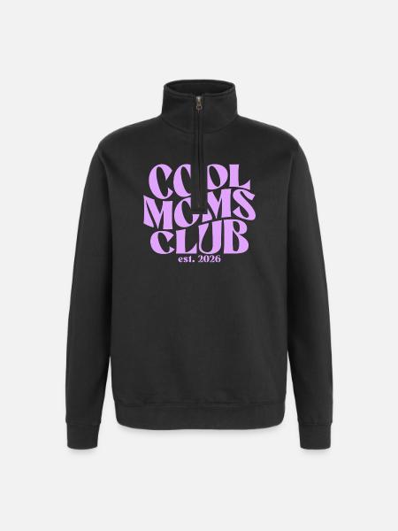 Cool Moms Club - Mom 2026 Gift - Quarter-Zip Sweatshirt - black