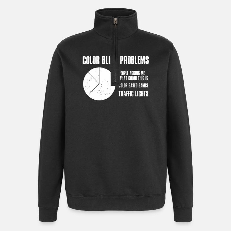 Problèmes de daltoniens - Sweat à zip 1/4 - noir