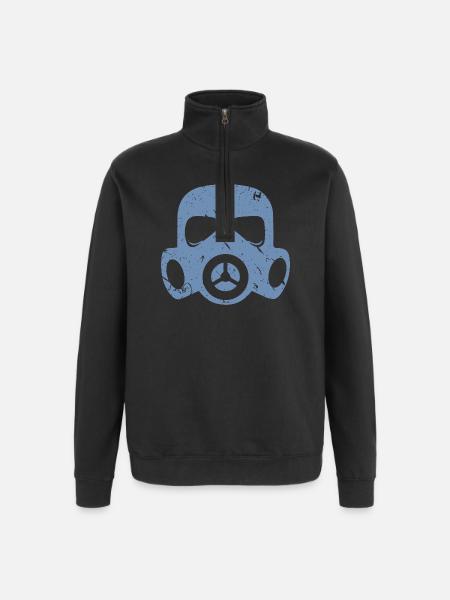 Grunge Gas Mask Nuclear Radioactive Particulate Matter - Quarter-Zip Sweatshirt - black